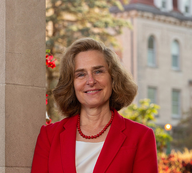 Headshot of IU President Pamela Whitten.