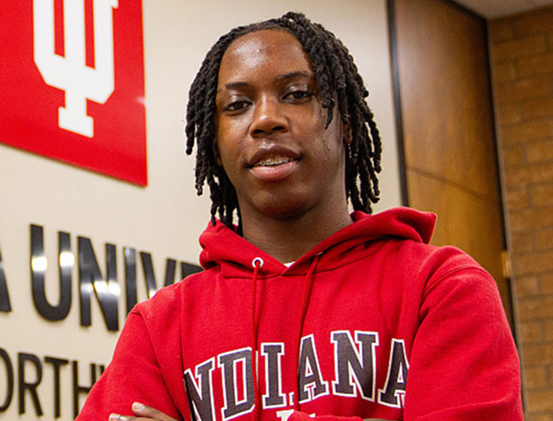 IU Northwest student Khaya Njumbe.