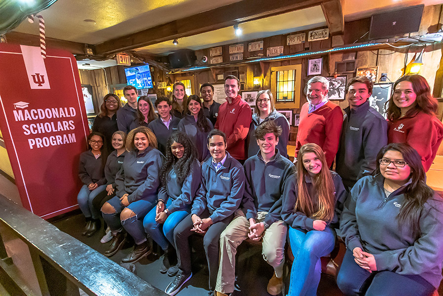 A group of MacDonald Scholars poses for the camera.